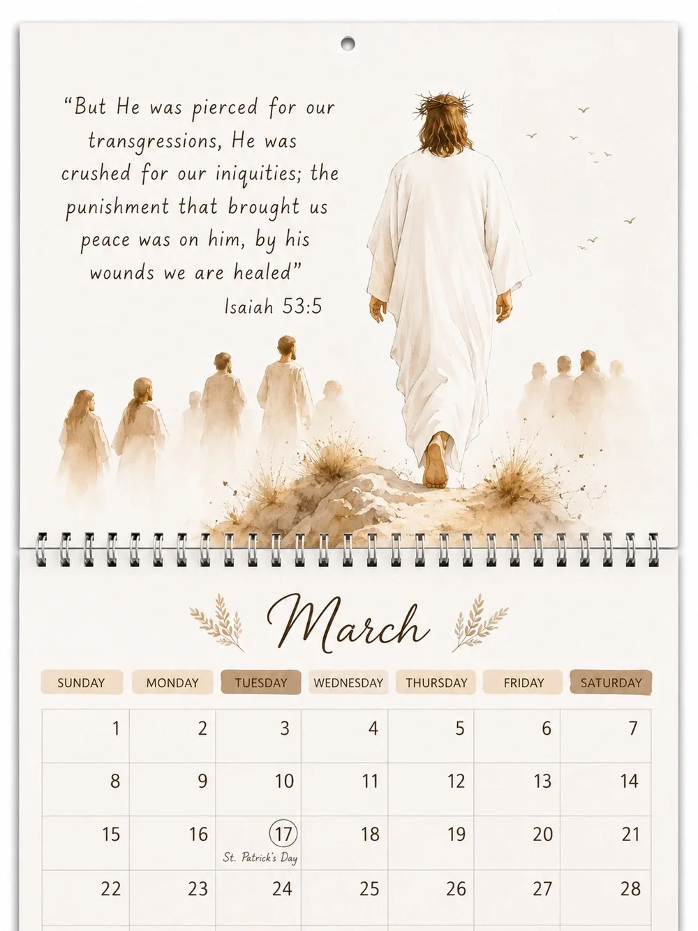 Christian 2026 Wall Calendar Walking With God Through All Seasons Jesus
